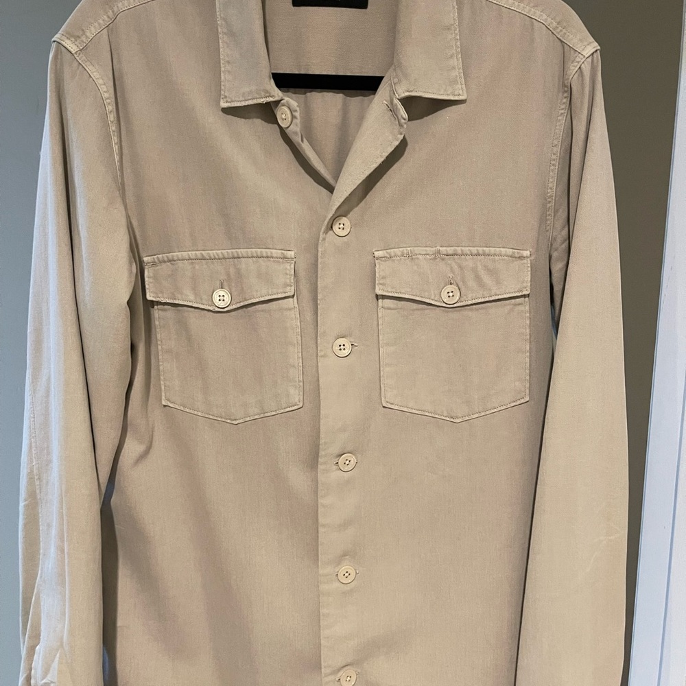 All Saints Spotter Long Sleeve Collar Shirt Size Medium